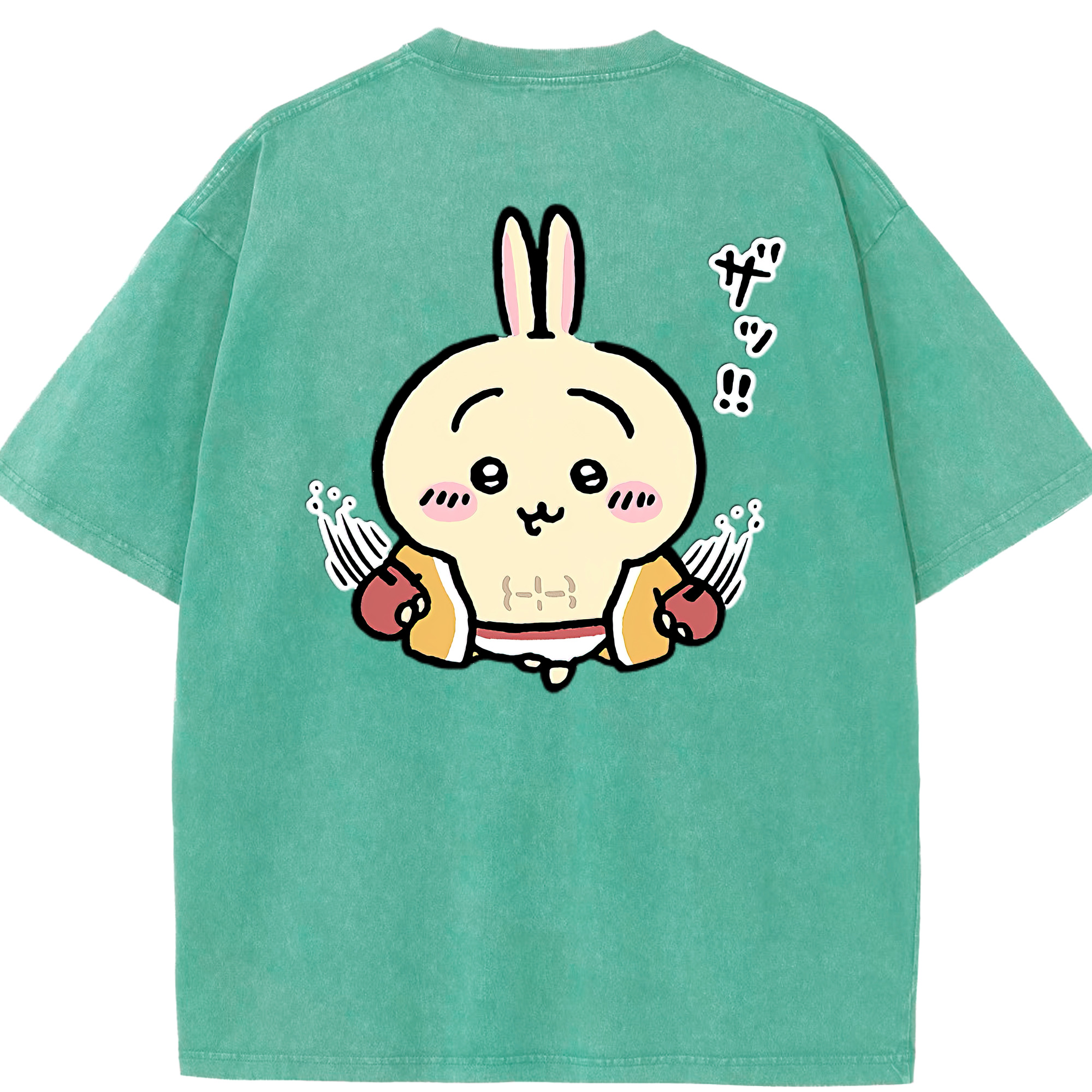 （画像用） ちいかわ うさぎ Chii-kawa usagi 綿100% ヴィンテージ風 半袖Tシャツ（背面プリント）